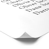 Elegante Kalligrafie Zwart Trouwstoel Grafiek Poster (Hoek)