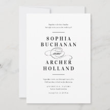 Elegante kalligrafie zwart-wit bruiloft 