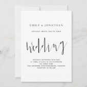 Elegante kalligrafie zwart-wit bruiloft kaart (Voorkant)