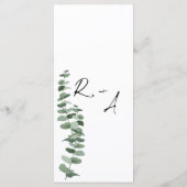 Elegante kalligrafie zwart-wit bruiloft menu (Achterkant)