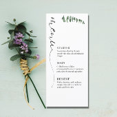 Elegante kalligrafie zwart-wit bruiloft menu
