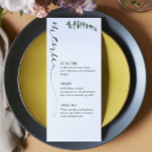 Elegante kalligrafie zwart-wit bruiloft menu