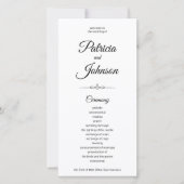 Elegante kalligrafie zwart wit bruiloft programma (Voorkant)