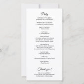 Elegante kalligrafie zwart wit bruiloft programma (Achterkant)