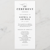 Elegante kalligrafie zwart-wit bruiloft programmakaart (Voorkant)