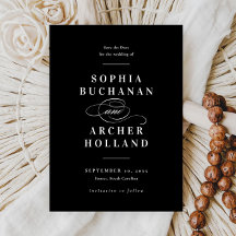 Elegante kalligrafie zwart-wit bruiloft 