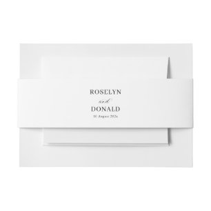 elegante kalligrafie zwart-wit bruiloft uitnodigingen wikkel