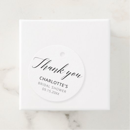 Elegante kalligrafie zwart-wit dank u bedankjes labels (In situ)