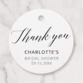 Elegante kalligrafie zwart-wit dank u bedankjes labels (Voorkant)