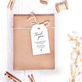 Elegante kalligrafie zwart-wit dank u cadeaulabel