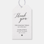 Elegante kalligrafie zwart-wit dank u cadeaulabel (Voorkant)