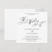 Elegante kalligrafie Zwart & Wit "De bruiloft van" Kaart (Voorkant / Achterkant)