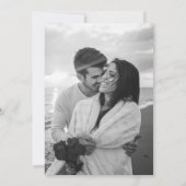 Elegante kalligrafie zwart-wit foto bruiloft kaart (Achterkant)