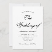 Elegante kalligrafie zwart & wit foto bruiloft kaart (Voorkant)