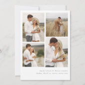 Elegante Kalligrafie Zwart Wit Foto's Huwelijk Save The Date (Achterkant)