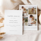 Elegante Kalligrafie Zwart Wit Foto's Huwelijk Save The Date