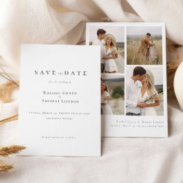 Elegante Kalligrafie Zwart Wit Foto's Huwelijk Save The Date