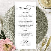 Elegante kalligrafie Zwart-wit Menu
