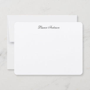 Elegante kalligrafie zwart & wit plat notitiekaartje