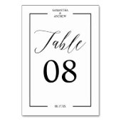 Elegante kalligrafie zwart wit tafelnummer (Voorkant)
