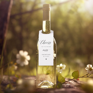 Elegante kalligrafie zwart-wit Vrijgezellenfeest Flessenhanger