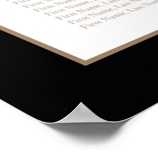 Elegante kalligrafie zwart & wit zitgrafiek poster (Hoek)