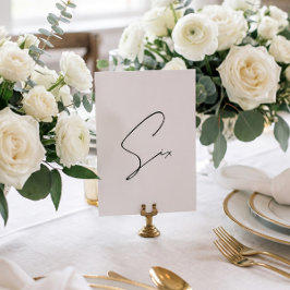 Elegante kalligrafische huwelijks tafel 6 tafel nu kaart