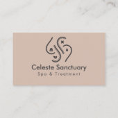 Elegante kalmerende esthetische zachte beige schoo visitekaartje (Achterkant)