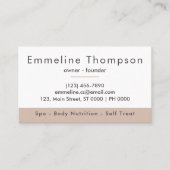 Elegante kalmerende esthetische zachte beige schoo visitekaartje (Voorkant)