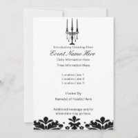 Elegante kandelaar uitnodigingen