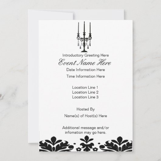 Elegante Kandelaber Uitnodigingen (Voorkant)