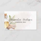Elegante kaneel etherische oliën Floral Waterverf Visitekaartje (Voorkant)