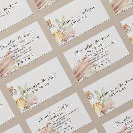 Elegante kaneel etherische oliën Floral Waterverf Visitekaartje