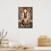 Elegante kangoeroe geïnspireerd door William Morri Poster (Keuken)