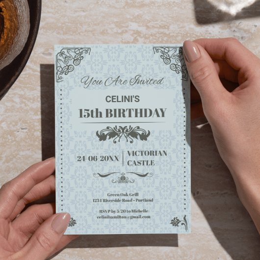 Elegante Kant 15e Verjaardag Uitnodigingen - Custo