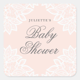 Elegante kant baby shower sticker