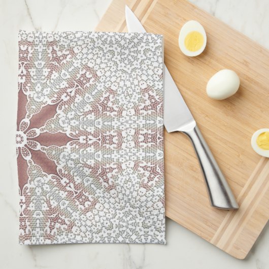 Elegante Kant Bloemen Keuken Handdoeken (Quarter Fold)