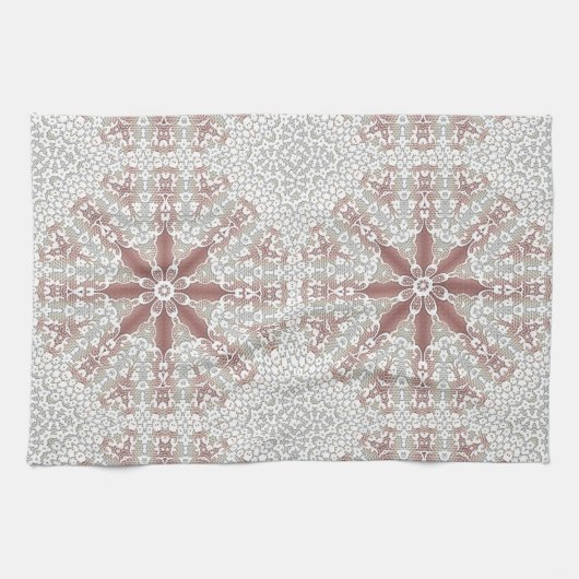 Elegante Kant Bloemen Keuken Handdoeken (Horizontaal)