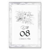 Elegante  kant bloemenbruiloft kaart (Achterkant)