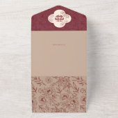 Elegante kant bloemenChinees bruiloft All In One Uitnodiging (Buitenkant)