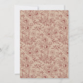 Elegante kant bloemenChinese bruiloft uitnodiging (Achterkant)