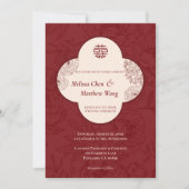 Elegante kant bloemenChinese bruiloft uitnodiging (Voorkant)