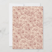 Elegante kant bloemenChinese bruiloft uitnodiging (Achterkant)