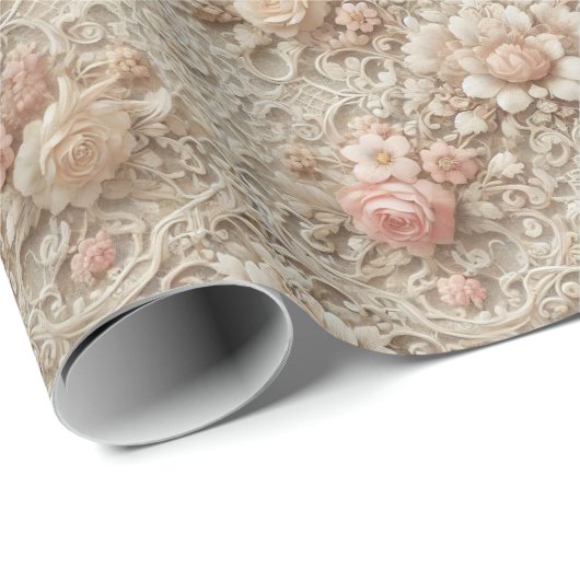 Elegante kant bloemverpakkings papier (Rol Hoek)
