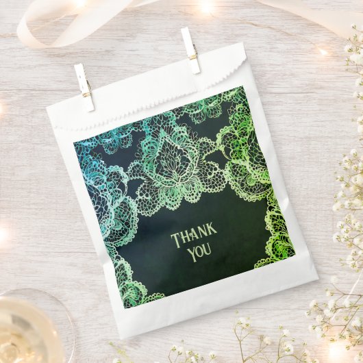 Elegante kant bruiloft uitnodiging bedankzakje (Geknipt)