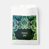 Elegante kant bruiloft uitnodiging bedankzakje (Voorkant)