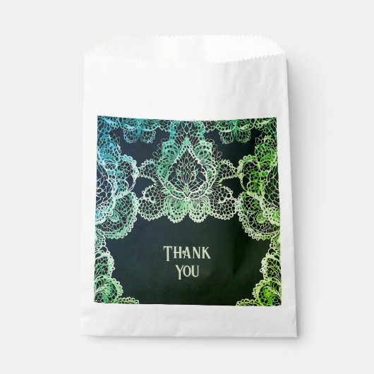 Elegante kant bruiloft uitnodiging bedankzakje (Voorkant)