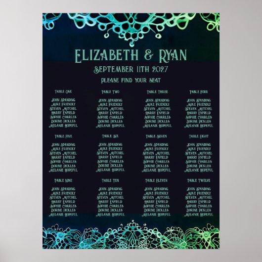 Elegante kant bruiloft uitnodiging poster (Voorkant)
