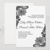 Elegante kant bruiloft uitnodigingen (Voorkant / Achterkant)