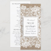 Elegante Kant en Burlap Wedding Programma's (Voorkant / Achterkant)